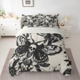thumbnail image 2 of Manfei Moth Butterfly Twin Bedding Sets 7-Piece for Kid, Gothic Skull Skeleton Bedding Comforter Set, Vintage Flower Floral Reversible Sheet Sets, Lightweight Room Decor, 2 of 7