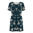 thumbnail image 2 of Pntutb Womens Plus Size Clearance,Women's Casual Plain Loose Short Sleeve Loose Dress Floral Print Sunflower Print Dress, 2 of 6