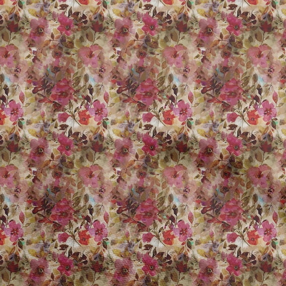 oneOone Rayon Pink Fabric Abstract Floral Dress Material Fabric Print Fabric By The Yard 56 Inch Wide-1ra