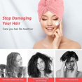 thumbnail image 4 of Toalla para el cabello, 2 toallas para secar el cabello, turbante de toalla para el cabello de microfibra súper absorbente con diseño de botones, seque el cabello rápidamente para mujeres (2 piezas),, 4 of 5