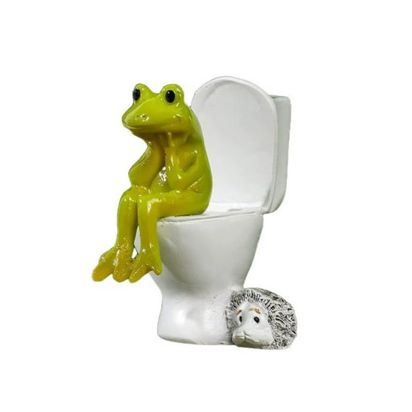 Ornement de Bureau Drôle sur Toilette Figurine Décorative en Résine pour Maison Salon Chambre Nouveauté Exquise Figurine de Style Poterie