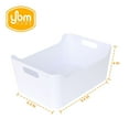 thumbnail image 2 of YBM Home Plastic Storage Bins with Handles for Kitchen and Pantry Organization Multipurpose Open Storage Bins for Under Sink Storage Bathroom Vanity Laundry Room, and Crafts Room, White, Small,2-Pack, 2 of 4
