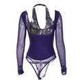 thumbnail image 2 of VISgogo Body de retazos transparente para mujer, Pelele de manga larga de color sólido sin espalda para adultos VISgogo  moda, 2 of 4