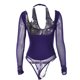 thumbnail image 2 of VISgogo Body de retazos transparente para mujer, Pelele de manga larga de color sólido sin espalda para adultos VISgogo  moda, 2 of 4