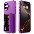 thumbnail image 2 of Dteck Case for iPhone 16 Plus Shockproof  Wallet Case with Card Holder (3-4 Cards) & Hidden Mirror, Military Grade Drop Protection, Rugged Protective Flip Cover for iPhone 16 Plus,Darkpurple, 2 of 7