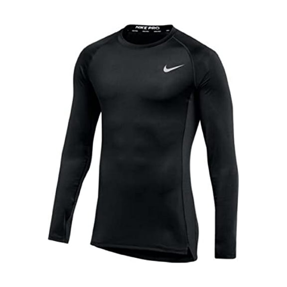 Nike Mens Pro Fitted Long Sleeve Training Tee Medium Black