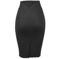 thumbnail image 3 of A2Y Women's Fitted Solid High Waist Back Slit Stretchable Midi Skirt Black 3XL, 3 of 5