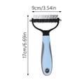 thumbnail image 2 of Pink 9cm Double-Sided Pet Deshedding Brush Gentle Grooming Tool for Cats and Dogs, 2 of 6