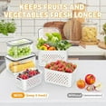 thumbnail image 4 of Asnews 3Pcs Large Fruit Containers for Fridge with Removable Colanders and Lids, Airtight Storage Container to Keep Berry Fruit Fresh, Dishwasher & microwave safe, 4 of 9