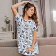thumbnail image 3 of Hirioo Swimming Shark for Women’s Nightdress Comfortable Short Sleeve Nightwear Casual Sleep Dress, 3 of 6