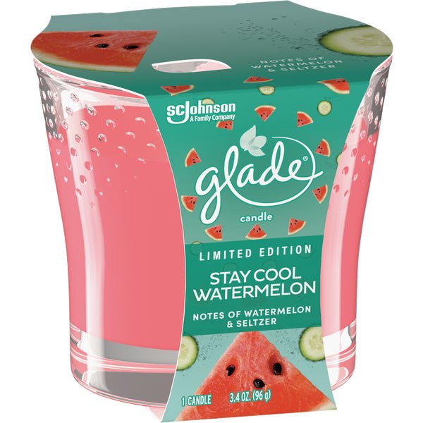 Glade Candle, Scented Candle, Stay Cool Watermelon, 3.4 oz