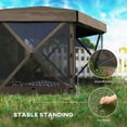 thumbnail image 4 of GVN Patio Garden Pergola, Pergola Canopy,12' x 12' Hexagonal Pop Up Gazebo Canopy Tent with 5 Sidewalls and Carry Bag, Brown, 4 of 10