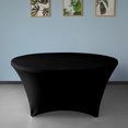 thumbnail image 2 of Gowinex Black 5 ft. 60 inch Round Spandex Tablecloth Fitted Table Cover, 2 of 8