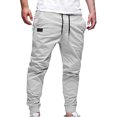 thumbnail image 2 of Fengqque Mens Casual Joggers Pants - Cotton Drawstring Chino Cargo Pants Hiking Outdoor Track Jogging Sweatpants Pants White 10(XL), 2 of 7