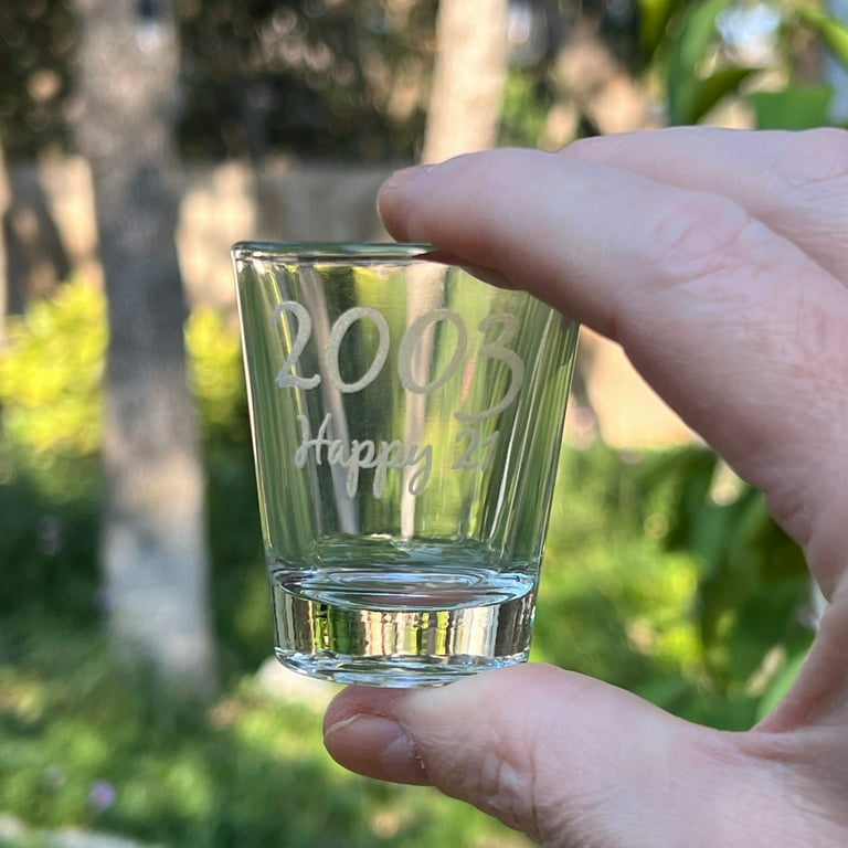 2oz 2003 Happy 21 Shot Glass Birthday 2oz 2003 Happy 21 Shot Glass Birthday