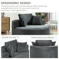 thumbnail image 5 of Round Lounge Chaise, Sofa Bed with Memory Foam Sectional Couches for Living Room, Cloud Couch with three pillows, 5 of 8
