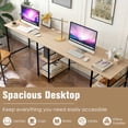 thumbnail image 2 of Spaco L Shaped Computer Desk with 4 Storage Shelves and Cable Holes-Natural, Office Desk, Gaming Computer Desks for Study,Working,Writing, 2 of 10