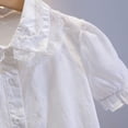 thumbnail image 5 of SHTXOZHI Button Down Tops for Girls Ruffle Lace Trim Short Sleeve Blouses Cute Birthday Party Dressy Casual Shirts, 5 of 9