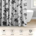 thumbnail image 3 of 4 Pcs Bathroom Sets with Shower Curtain and Rugs, Red Black Flower Leaves Vintage, Bathroom Decor Summer Black Gold Spring Leaf Shower Curtain Sets for Bathroom Decor, 3 of 4