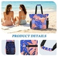 thumbnail image 3 of Colorful Palm Leaves Beach Bag Travel Tote Bag Reusable Shopping Bag Gym Bag with Wet Pocket Waterproof, 3 of 7