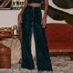 thumbnail image 2 of Pantalones de mujer de ante con botones, pierna recta y ancha para otoño-invierno: pantalones informales elegantes de color liso para ir al trabajo con cintura elástica., 2 of 8