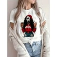 thumbnail image 3 of Horror Halloween, Mom Coffee, Horror Mom, Killer Mom, Halloween Women Fall Clothes, Nightmare Before Christmas Women Casual Round Neck Short Sleeve T-Shirt, 3 of 7