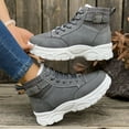 thumbnail image 3 of Dakaela Women Winter Boots Lace up Warm Ankle Snow Hiking Booties Non Slip Outdoor Fleece Sport Sneaker Shoes Grey 9, 3 of 7