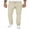 Beige, variant on WREESH Men's Sweatpants Linen Drawstring Pocket Elastic Belt Straight Solid Pants Beige