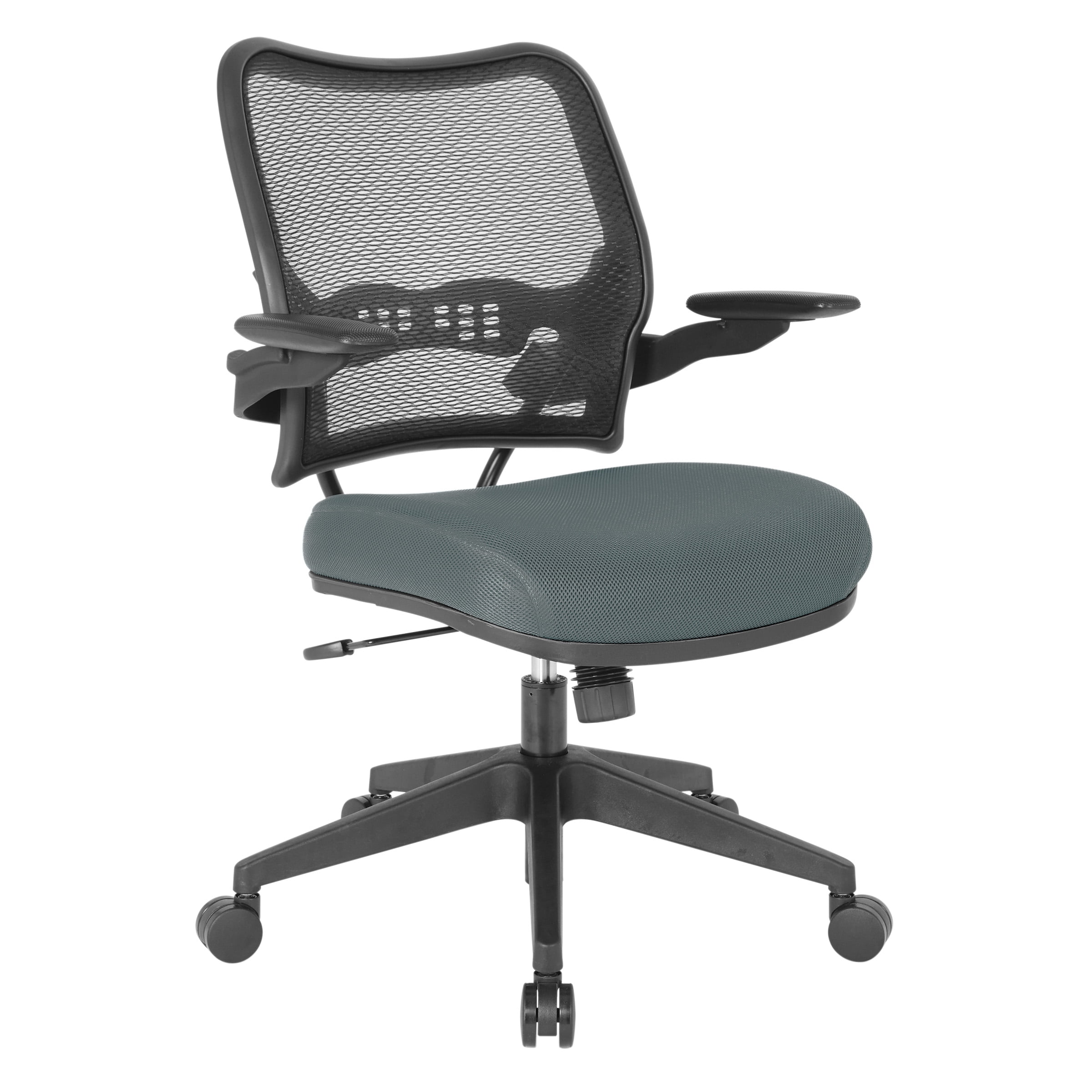 SPACE Seating AirGrid Seat and Back and Nylon Base Managers Chair 2-to-1 Synchro Tilt Control 4-Way Adjustable Padded Flip Arms Latte 