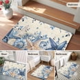 thumbnail image 6 of Ocean Washable Small Entryway Area Rugs 2'x3', Blue Beige Starfish Shells Plant Leaves Flowers Retro Low Pile Throw Rug Non-Slip Sturdy Edge Binding Carpet for Front Door Floor Room Entry, 6 of 9
