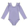 thumbnail image 3 of YONGHS Girls Long Sleeve Ballet Leotard Dance Top Gymnastics Bodysuit Ballerina Romper Team wear Purple 5-6, 3 of 7