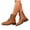 Brown, variant on Xfvqtps Womens Casual Boots Fall Winter Leather Ankle Booties Chunky Heel Comfortable Lace up Shoes for Outdoor Versatile Fashion Shoes Brown