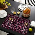 thumbnail image 3 of Breast Cancer Summer Placemats Table Placemats Set Of 6-Linen Kitchen Washable Placemats Table Mats 11.8"x17.7" Non-Slip Heat Resistant, 3 of 5