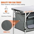 thumbnail image 4 of Camping Kitchen Table, Folding Portable Table, 3 Adjustable Heights, Outdoor Cooking Station for Camping, Picnics, RV, BBQ - MDF Tabletop, 4 of 7