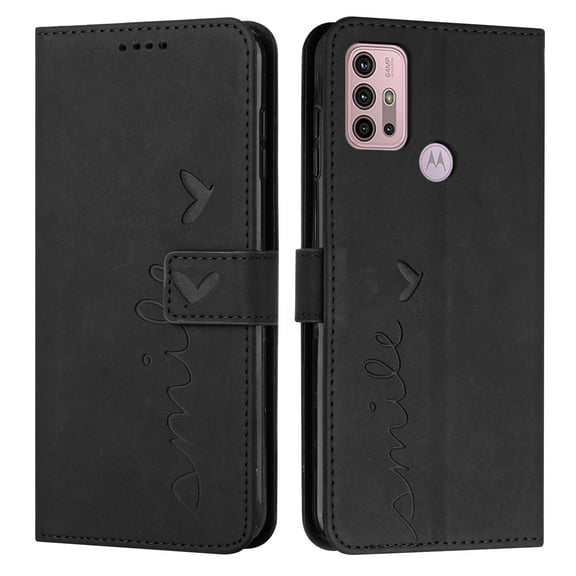 Allytech Wallet Case for Moto G30 6.5" - Premium PU Leather Folio Stand Shockproof Protective Cards Slots Holder Magnetic Closure Hand Wrist Wallet Cover Shell for Moto G30 - Black