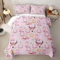 thumbnail image 2 of Erosebridal Pink Cowgirl Quilt Full for Girls, Rustic Cow Skull Horseshoes Full Bedspread Sets, 3 Pieces 1 Quilt and 2 Pillowcases, 2 of 7