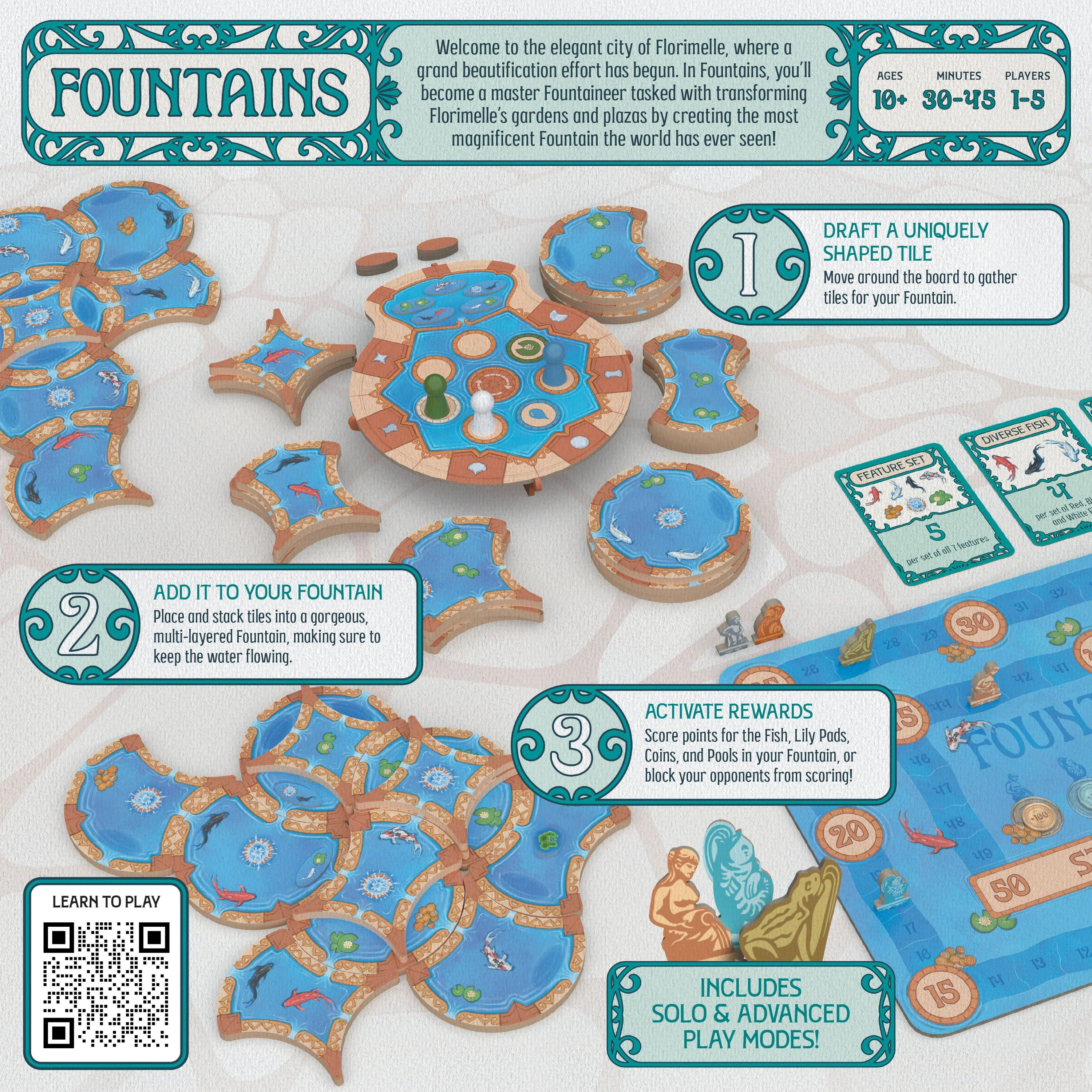 USAopoly Fountains jeu de plateau