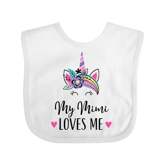 Inktastic My Mimi Loves Me Girl Unicorn Girls Baby Bib