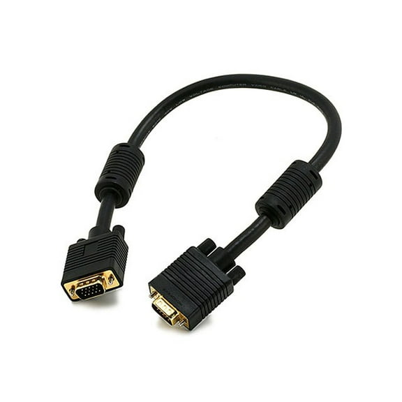 Monoprice Super VGA Cable - 1.5 Feet - Black | SVGA Male to Male Monitor With Ferrites | Gold Plated