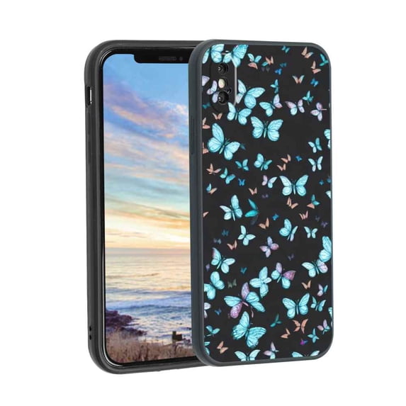 Compatible with iPhone XS Max Phone Case, Butterflies 74 Case Men Women, Flexible Silicone Shockproof Case for iPhone XS Max