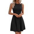 thumbnail image 2 of OSFVNOXV Mini Dresses for Juniors Summer Cute Bodycon Tea Party Dress Boat Neck Pleated Ruched Vintage Corset Dresses for Wedding Guest, 2 of 9