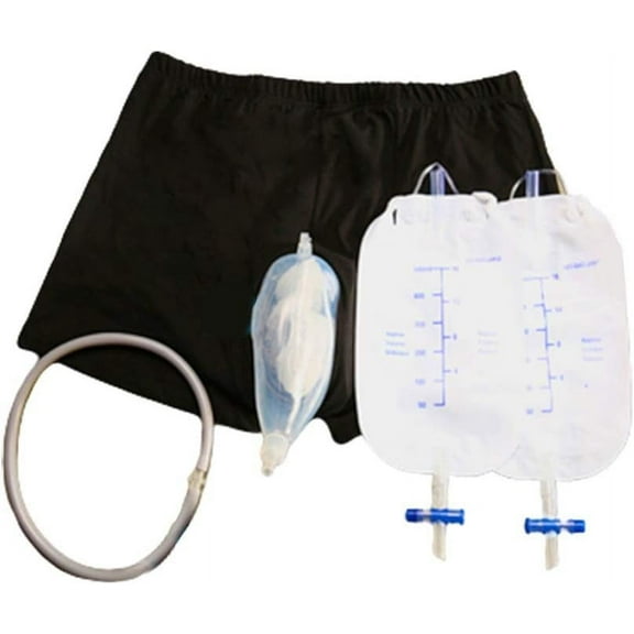 FIGT-Male Urinal Bag - Wearable Men's Urinal 500CC Urine Collection Bag Underwear - Portable Reusable Urine Collector - Travel Urine Collecting Short Pants【0516】