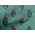 thumbnail image 4 of oneOone Cotton Cambric Dusty Teal Green Fabric Floral Block Dress Material Fabric Print Fabric By The Yard 56 Inch Wide, 4 of 4