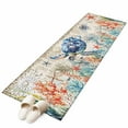 thumbnail image 2 of Coastal Sea Turtle Runner Rug 2x6 FT,Non Slip Hallway Carpet,Rustic Vintage Nautical Starfish Coral Washable Soft Floor Carpet Throw Runner Carpet Long Rug for Entryway Kitchen Bedside Sliding Door, 2 of 9
