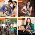 thumbnail image 4 of Pioneer Flower Floral Print Pattern Apron-Garden Aprons for Women with Pockets-Cotton Linen Waterproof Kitchen Cooking Gardening Aprons Adjustable for Kitchen,Cooking,BBQ and Salon 33x27 Inch, 4 of 7