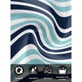 thumbnail image 7 of Navy Blue Turquoise Striped Cloth Napkins Set of 8 Reusable Dinner Napkins, Gradient Horizontal Lines Cocktail Napkin Washable Table Napkins for Wedding/Holiday Party/Baby Shower 20"x20", 7 of 7