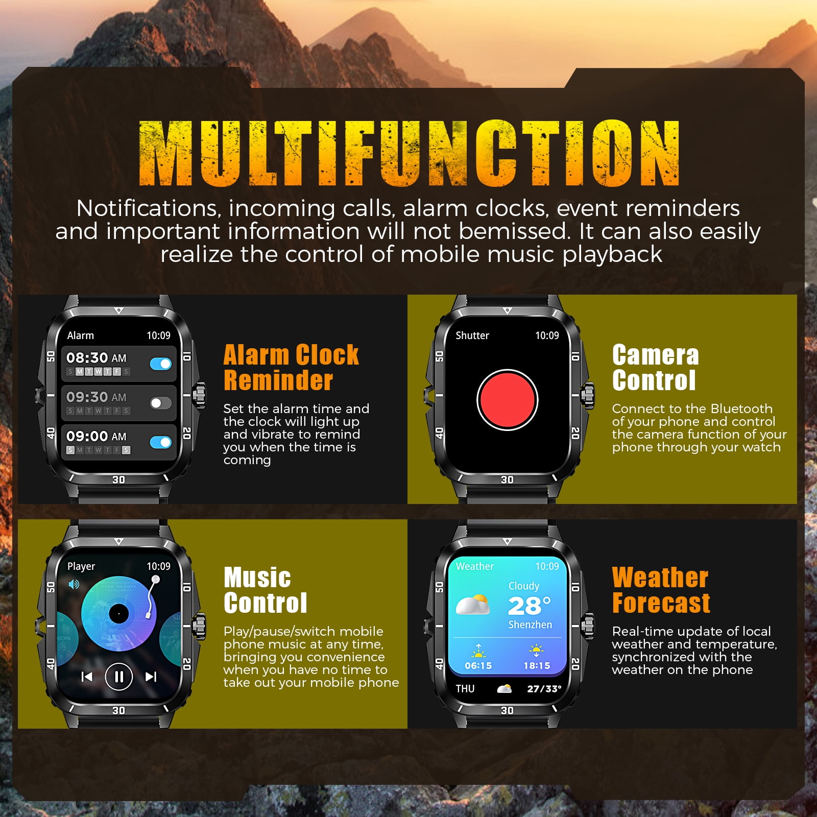 XAXRE Smart Watches for Men (Make/Answer Calls), 3ATM Waterproof Sport Rugged Watch, 1.96" HD Screen 100+ Sports Modes Fitness Tracker, for Android iPhone