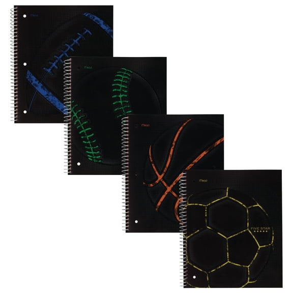 Five Star Wirebound Notebook, 1 Subject, Wide Ruled, Assorted Designs (05161)