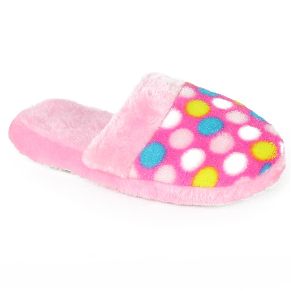 Chatties Girls 115 Printed Plush Slipper (Light Pink with Dots 4/5