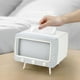 thumbnail image 1 of Funda de caja de pañuelos con forma de televisor y soporte para teléfono - Almacenamiento de plástico ABS para cocina, dormitorio, oficina, salón y baño, 1 of 7